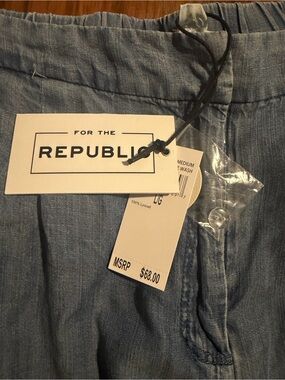 For The Republic Light Blue TENCEL Lyocell Drawstring Trousers